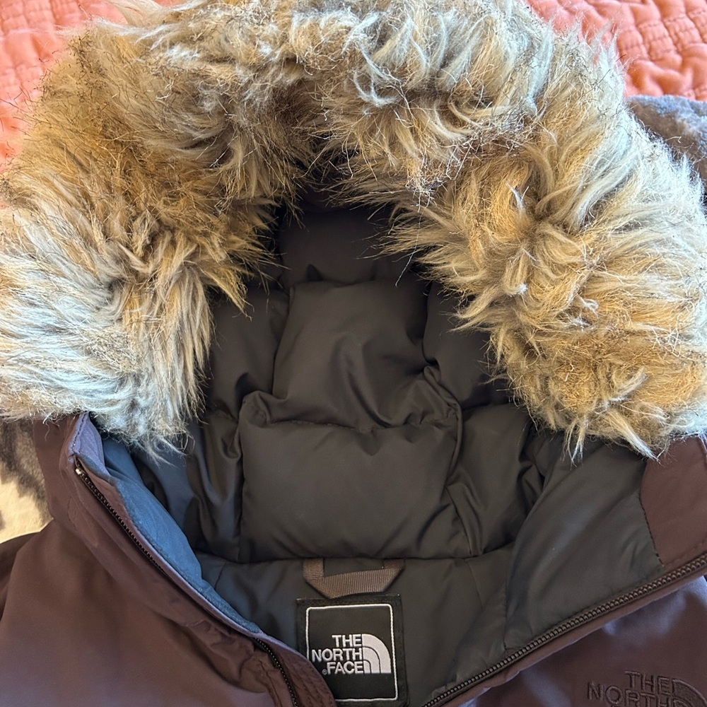 The North Face Dark Brown Jacket with Fur Hood - Picture 3 of 9